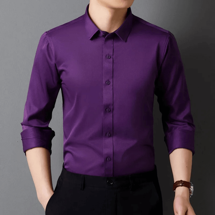 Men's Slim Fit Formal Long-Sleeve Shirt