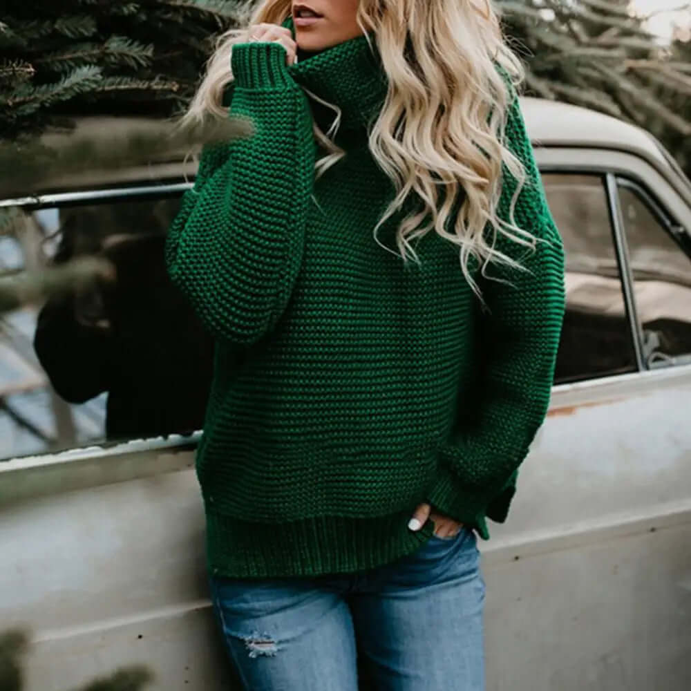 Women's Relaxed Roll Neck Knit Jumper