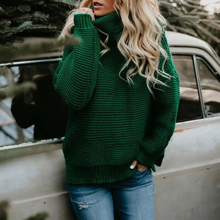 Women's Relaxed Roll Neck Knit Jumper