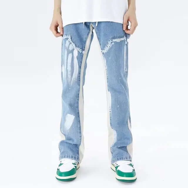 Men's Baggy Flared Denim Jeans: Relaxed Fit, Modern Style