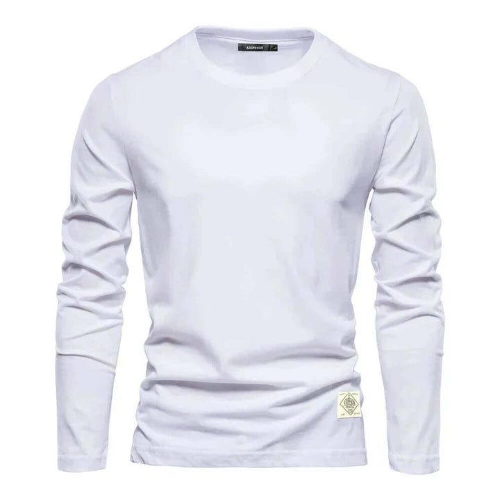 Men's Long-Sleeve Casual Crewneck T-Shirt: Relaxed Fit Tee