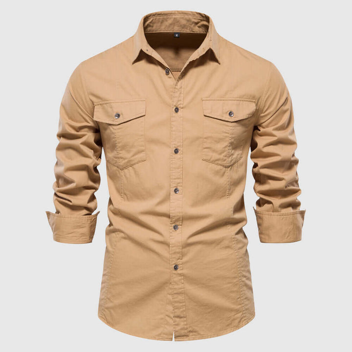 Men's Slim-Fit Long-Sleeve Casual Shirt