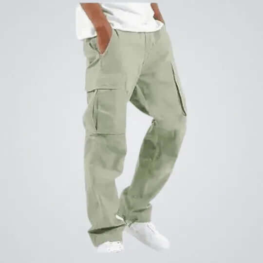 Men's Relaxed Fit Cargo Pants: Durable Cotton Blend Utility Trousers