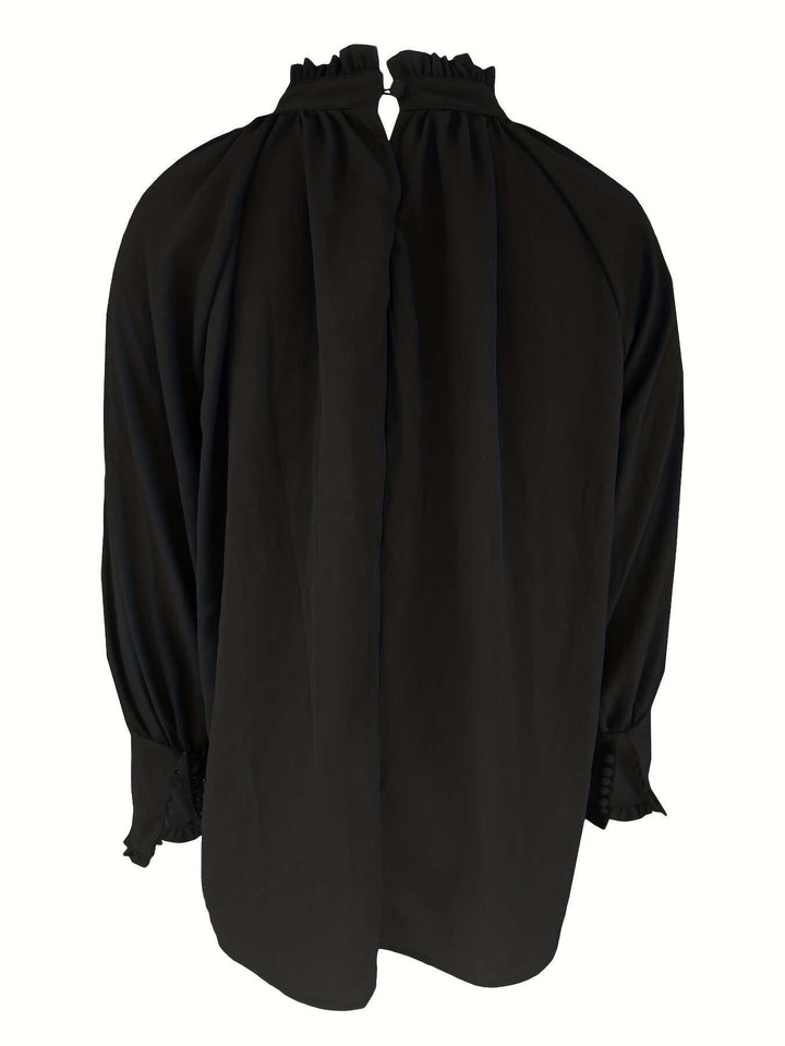 Elegant Puff Sleeve Tie-Neck Blouse for Women