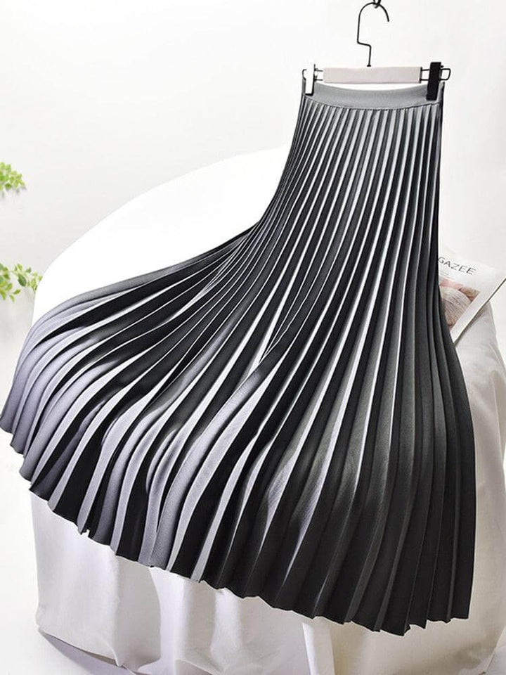 Women's High-Waisted Pleated Midi Skirt
