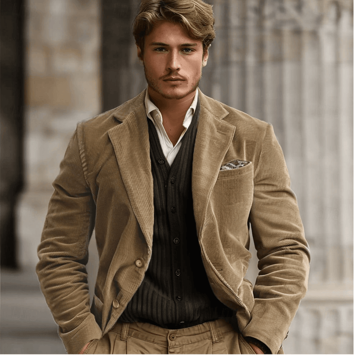 Men's Slim-Fit Corduroy Blazer: Premium Winter Jacket