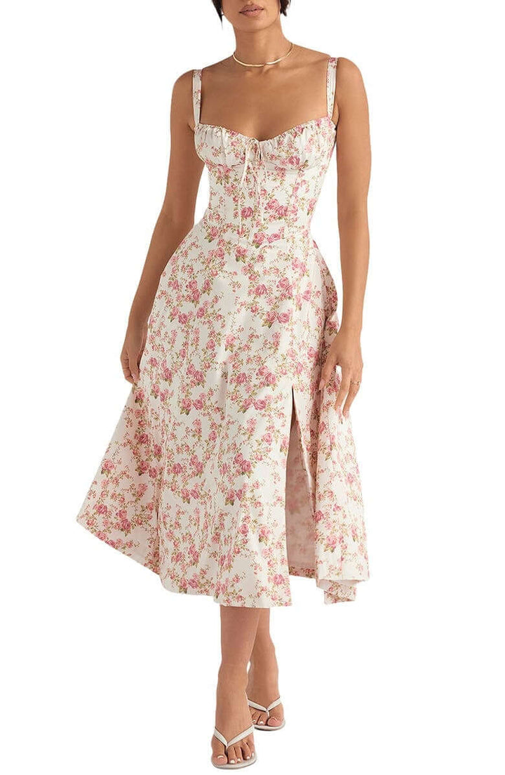 Printed A-Line Bustier Dress: Sustainable Summer Style
