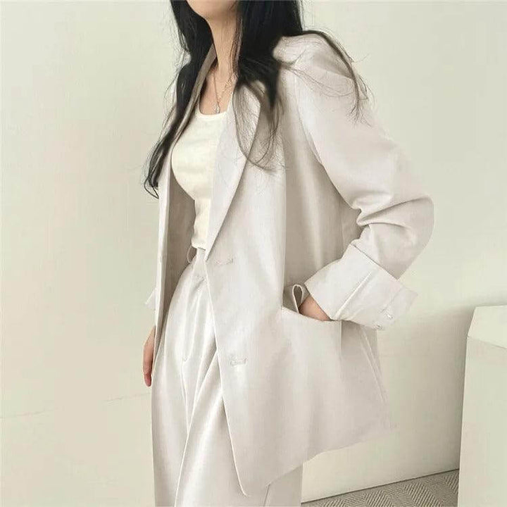 Women's Smart Casual Suit: Oversized Blazer & High-Waisted Trousers