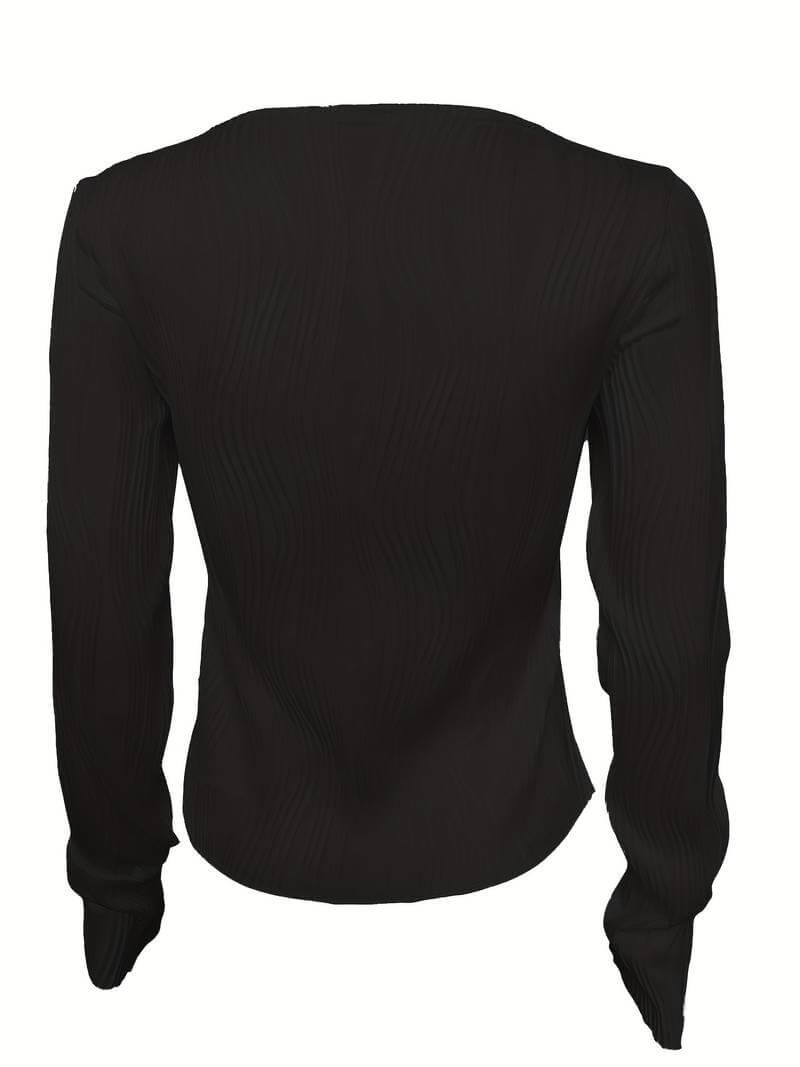 Women's Long Sleeve Crop Blouse Top