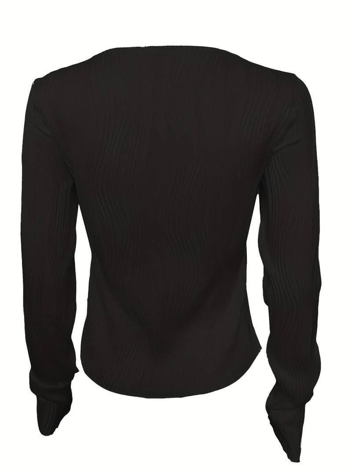 Women's Long Sleeve Crop Blouse Top