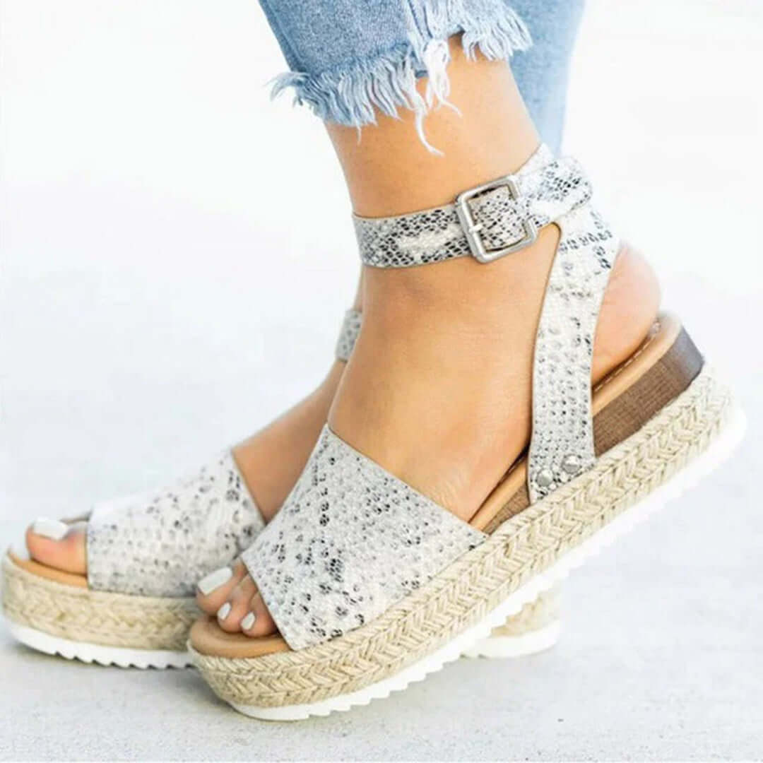 Women's Platform Espadrille Sandals with Ankle Strap