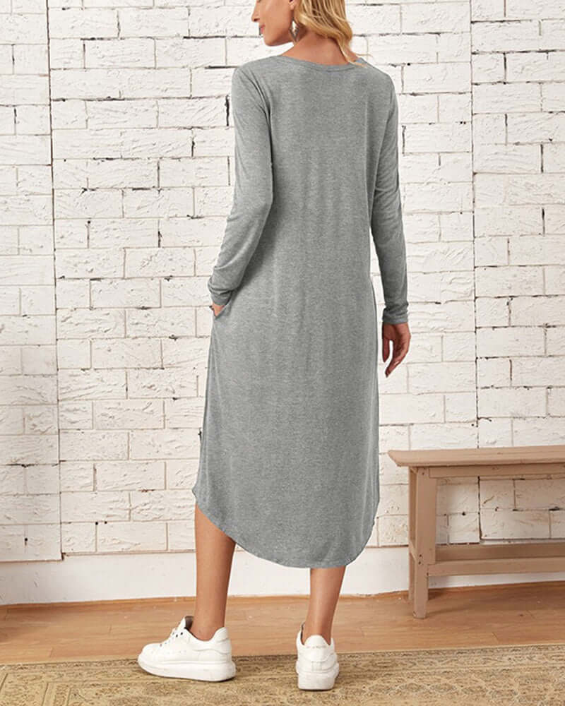 Cozy Long-Sleeve Knit Winter Dress