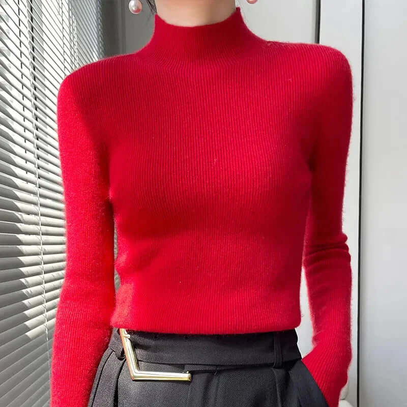 Women's Half-Turtleneck Long-Sleeve Knit Sweater