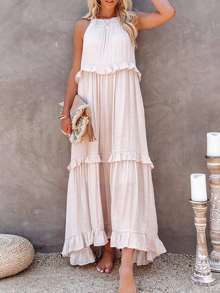 Women's Sleeveless Midi Summer Dress