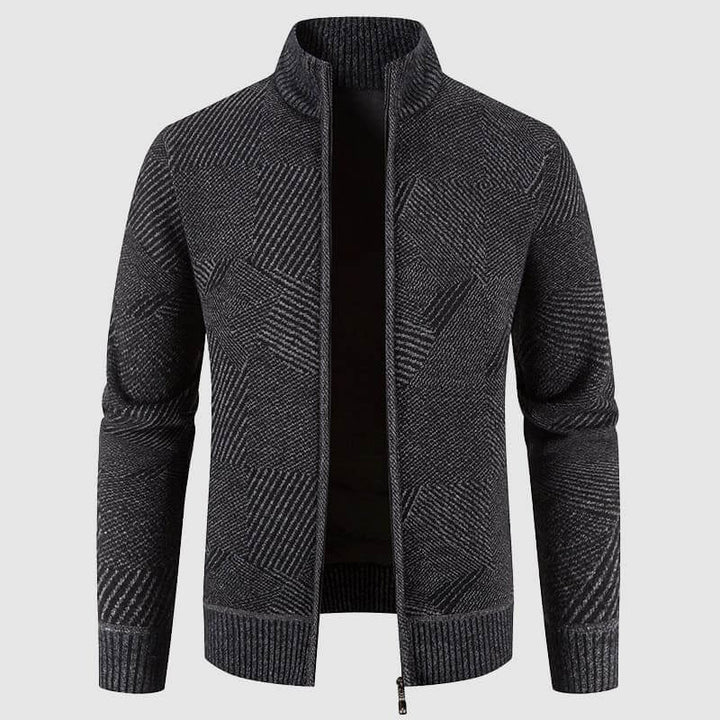 Men's Geometric Knit Cardigan Jacket