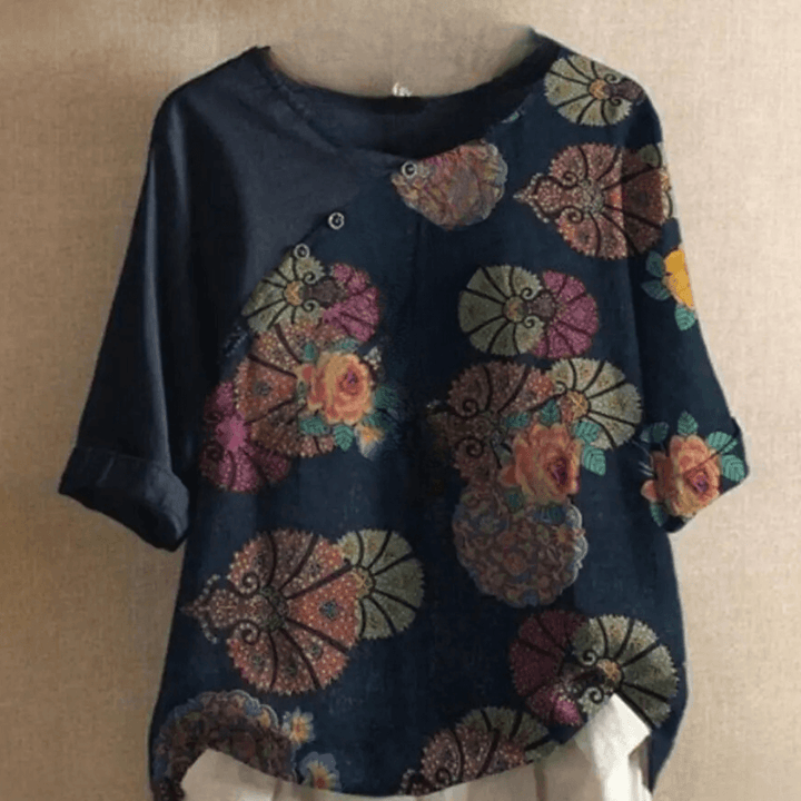 Elegant Retro Blouse: Polyester Top with Modern Design