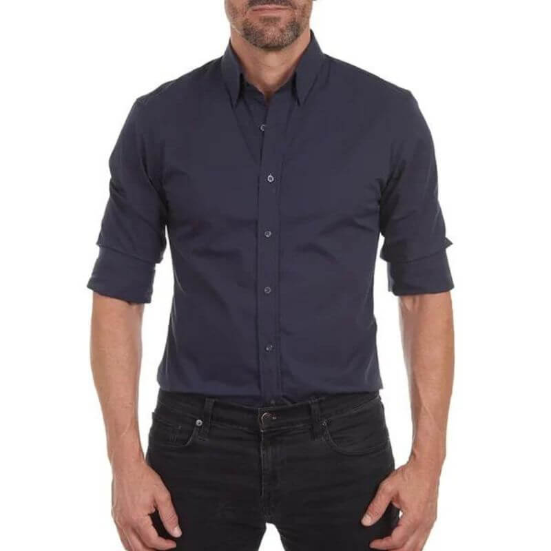 Men's Slim Fit Long Sleeve Dress Shirt