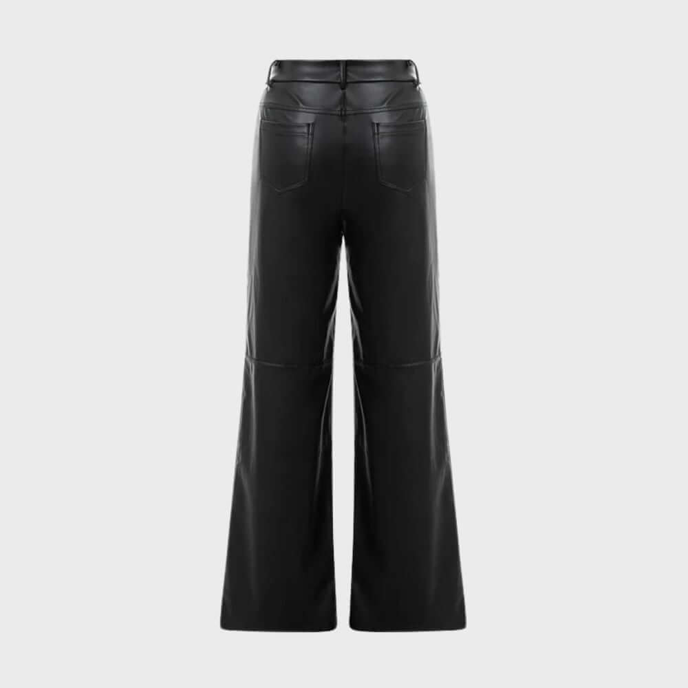 Women's High Waist Straight Leg Pants with Pockets
