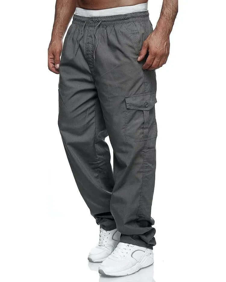 Men's Relaxed-Fit Cargo Pants with Multiple Pockets