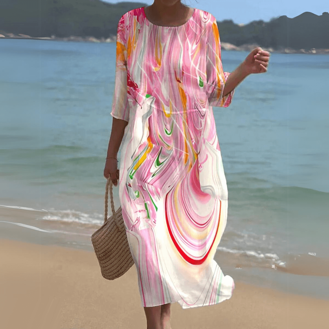Elegant Midi Dress: Flowy, Lightweight, All-Season Style