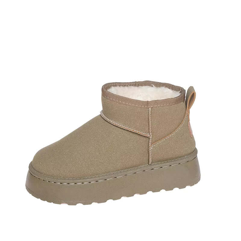 Women's Suede Ankle Boots: Plush, Slip-On, Rugged Sole