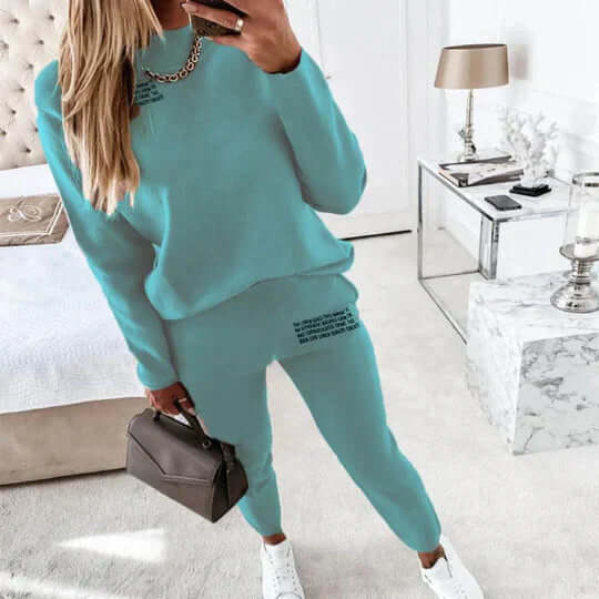 Women's Relaxed-Fit Long Sleeve Tracksuit Set