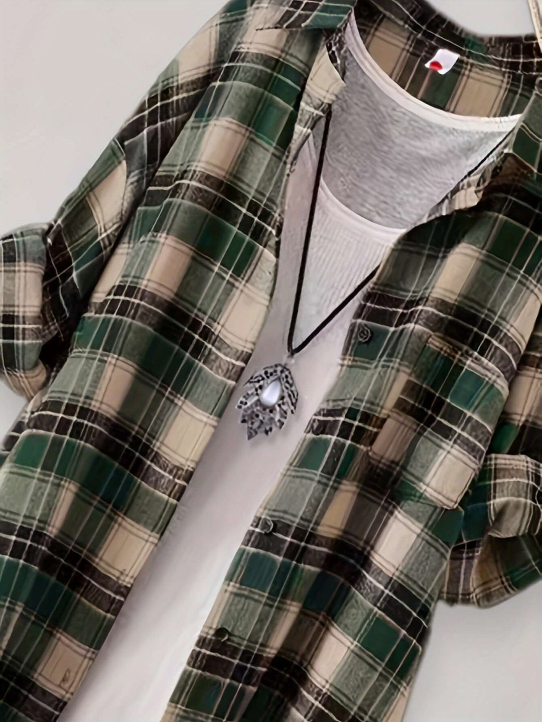 Women's Longline Plaid Button-Up Shirt