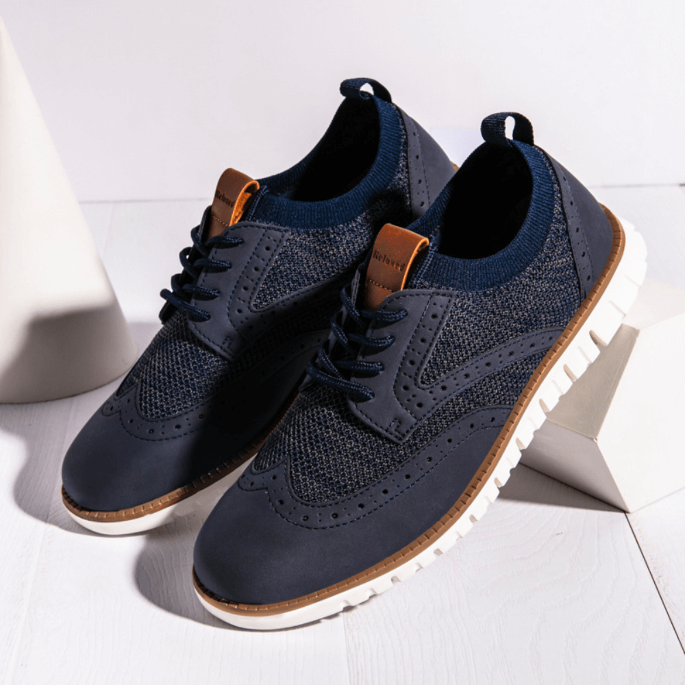 Men's Knit Casual Wingtip Shoes