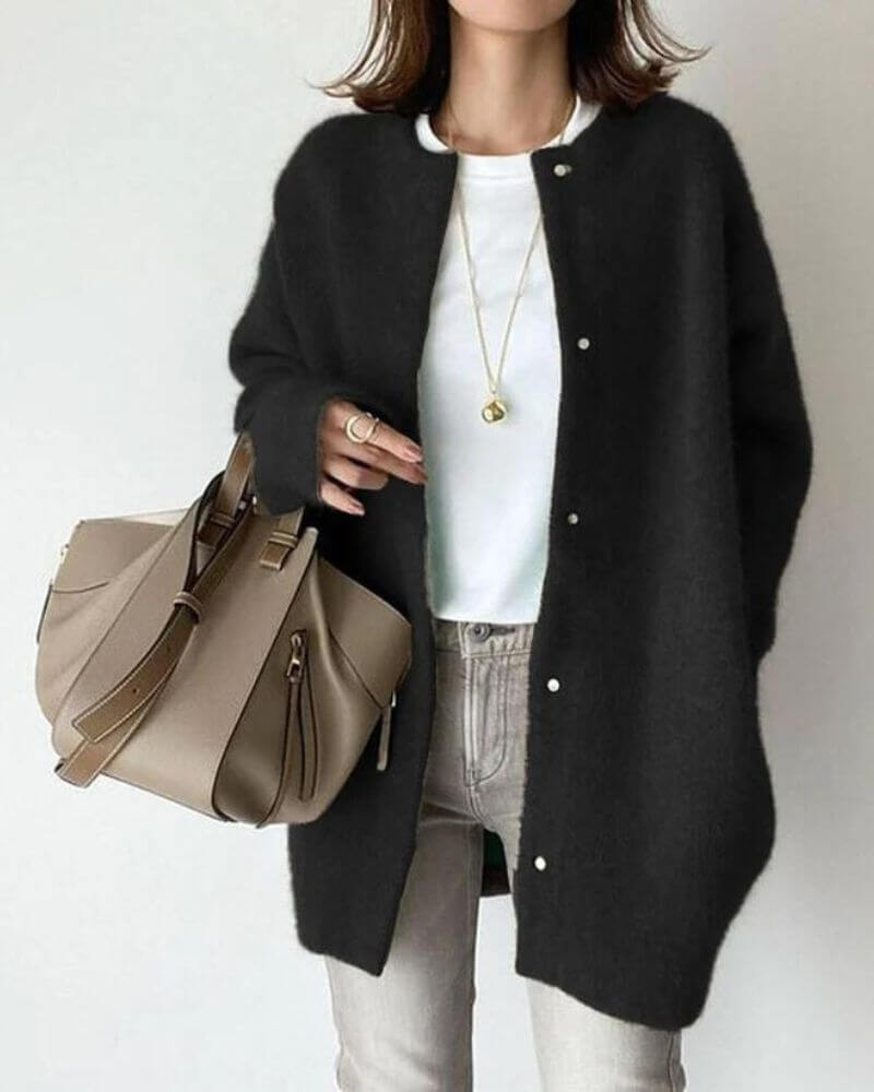 Women's Relaxed Knit Cardigan: Soft, Cozy, Long Sleeve