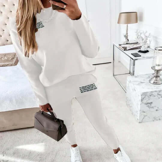Women's Relaxed-Fit Long Sleeve Tracksuit Set