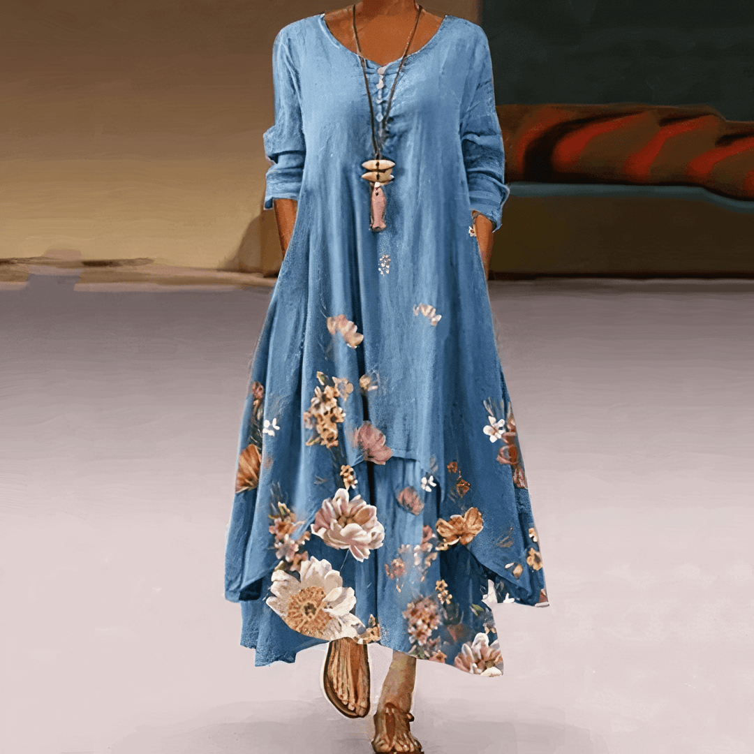 Elegant A-Line Cotton Dress: Sustainable & Breathable