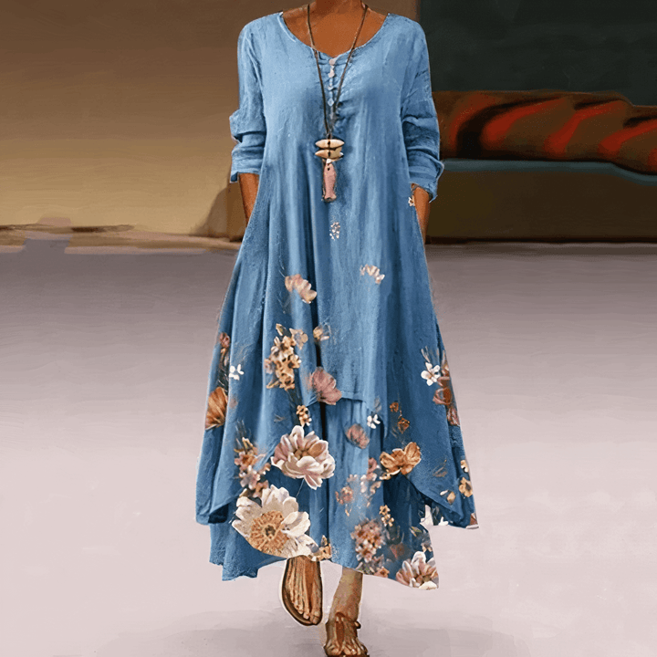 Elegant A-Line Cotton Dress: Sustainable & Breathable