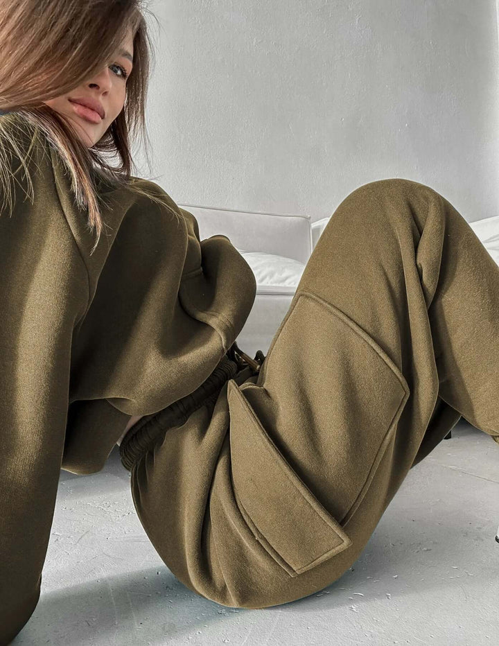 Women's Cozy Hoodie & Jogger Set: Relaxed Fit Loungewear