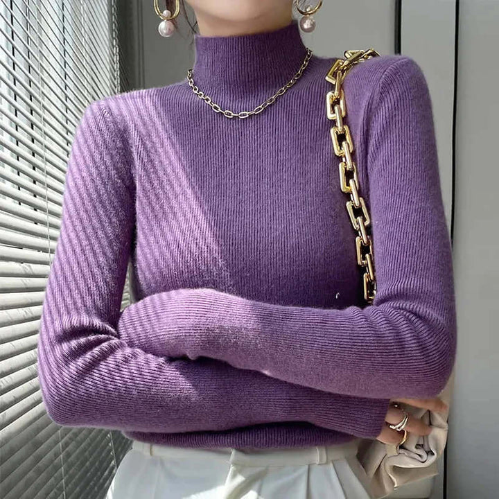Women's Half-Turtleneck Long-Sleeve Knit Sweater