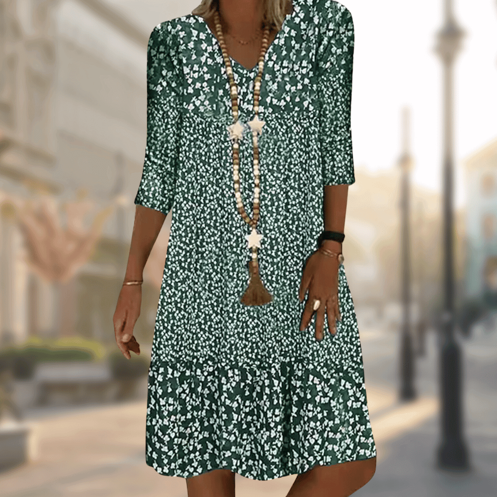 Floral Print Midi Summer Dress: Lightweight & Breathable