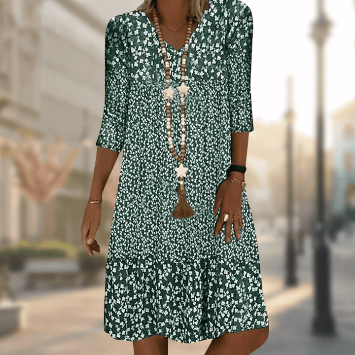Floral Print Midi Summer Dress: Lightweight & Breathable