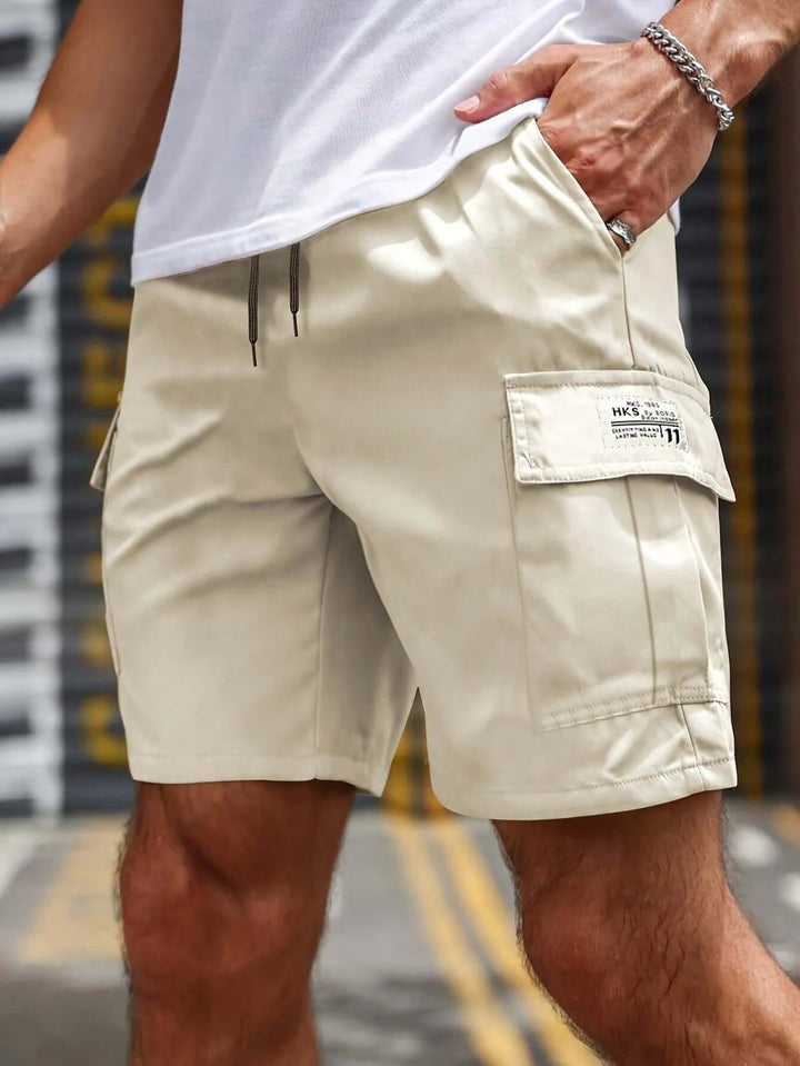 Men's Lightweight Cargo Shorts: Elastic Waist & Multiple Pockets