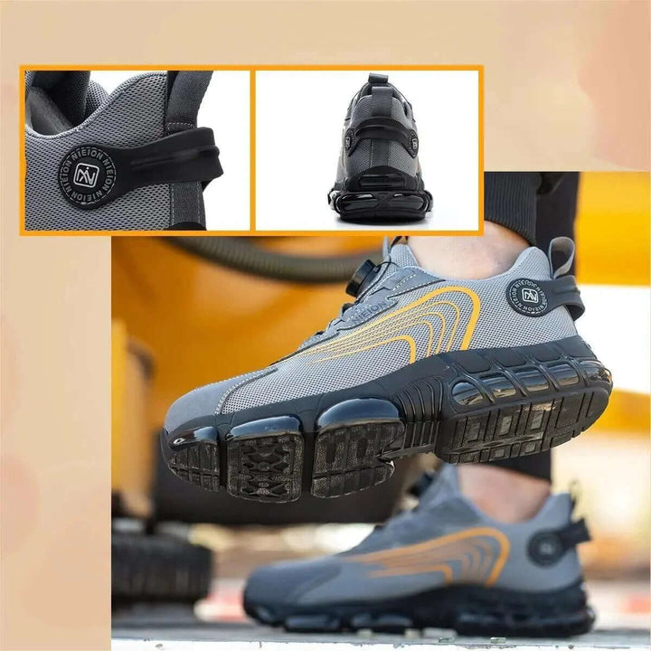 Men's Steel Toe Cap Work Safety Shoes with Rotating Buckle
