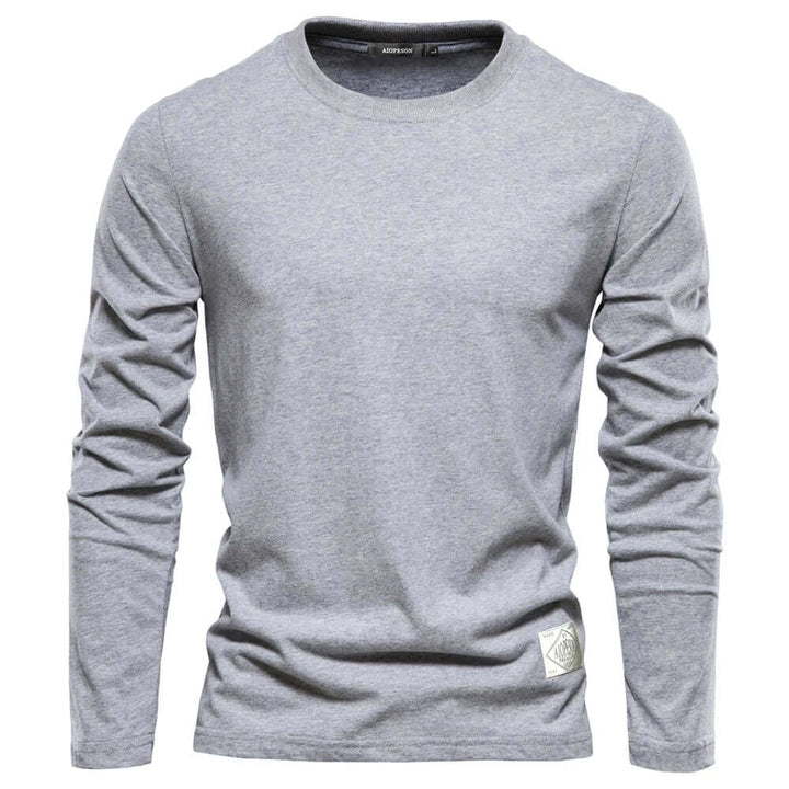 Men's Long-Sleeve Casual Crewneck T-Shirt: Relaxed Fit Tee