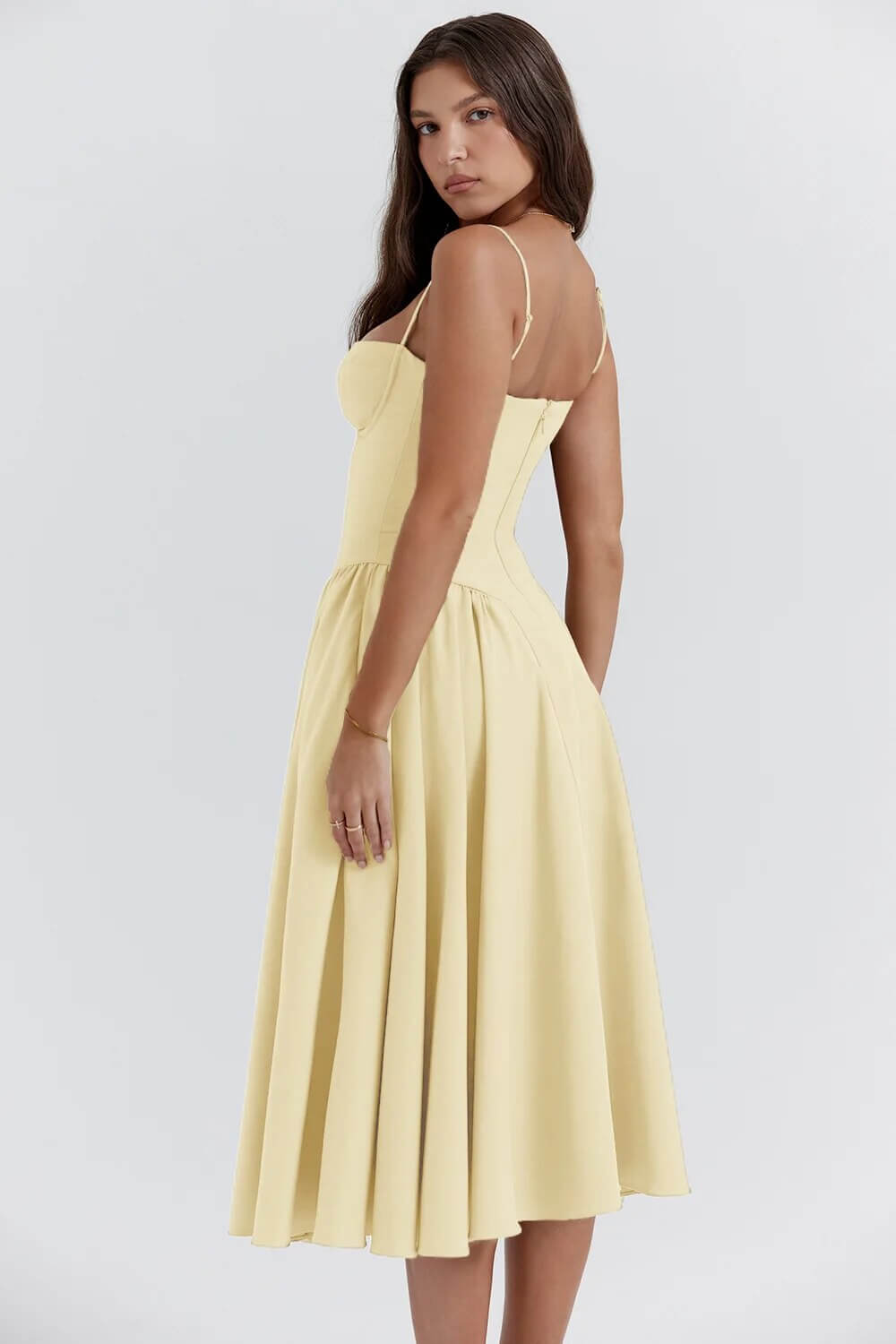 Women's Sleeveless Corset Midi Dress
