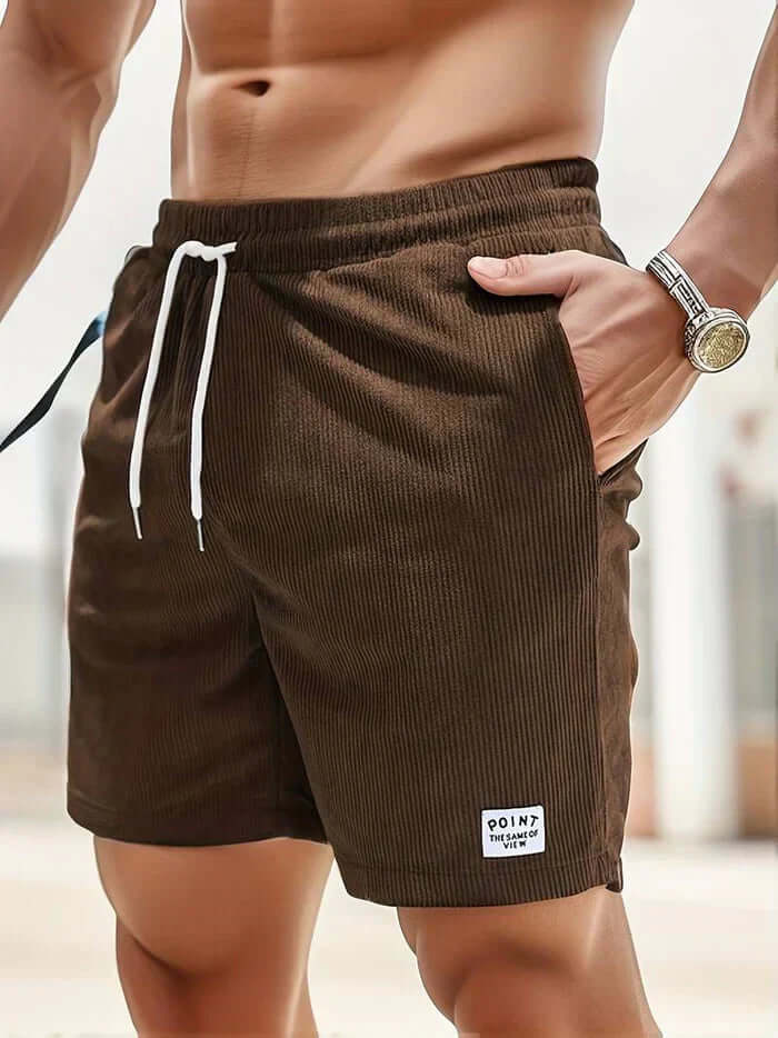 Men's Casual Textured Shorts with Drawstring