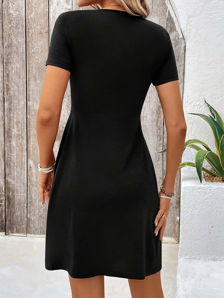 Elegant Twisted-Front A-Line Dress