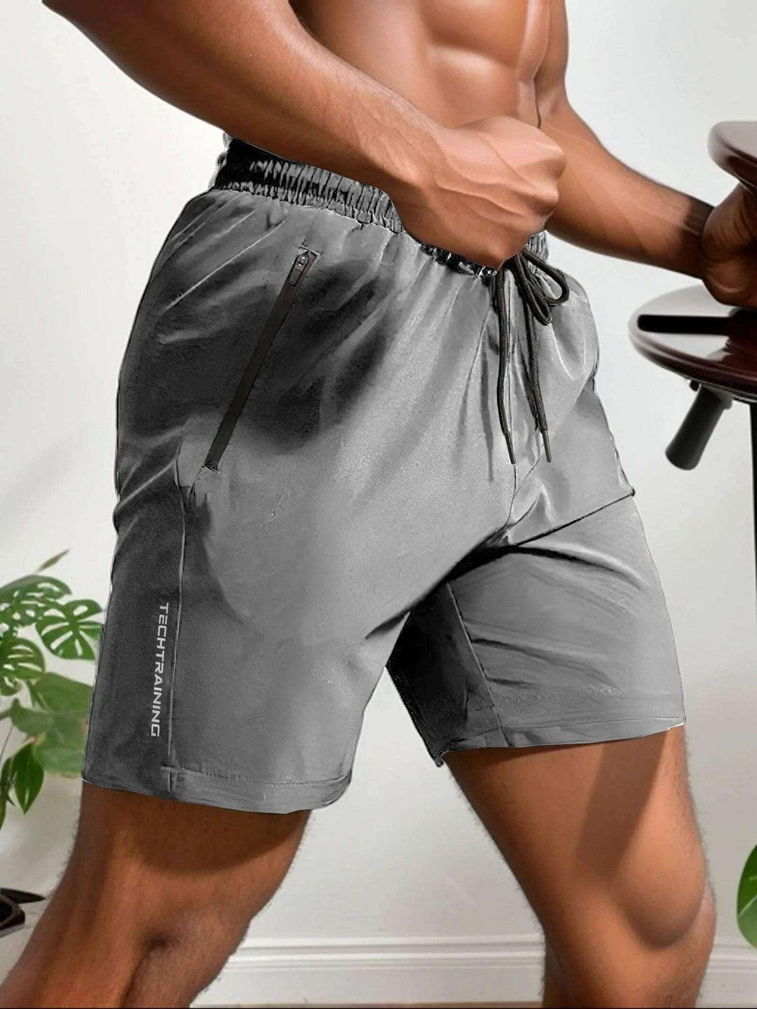 Men's Athletic Performance Shorts: Breathable, Lightweight & Zip Pocket