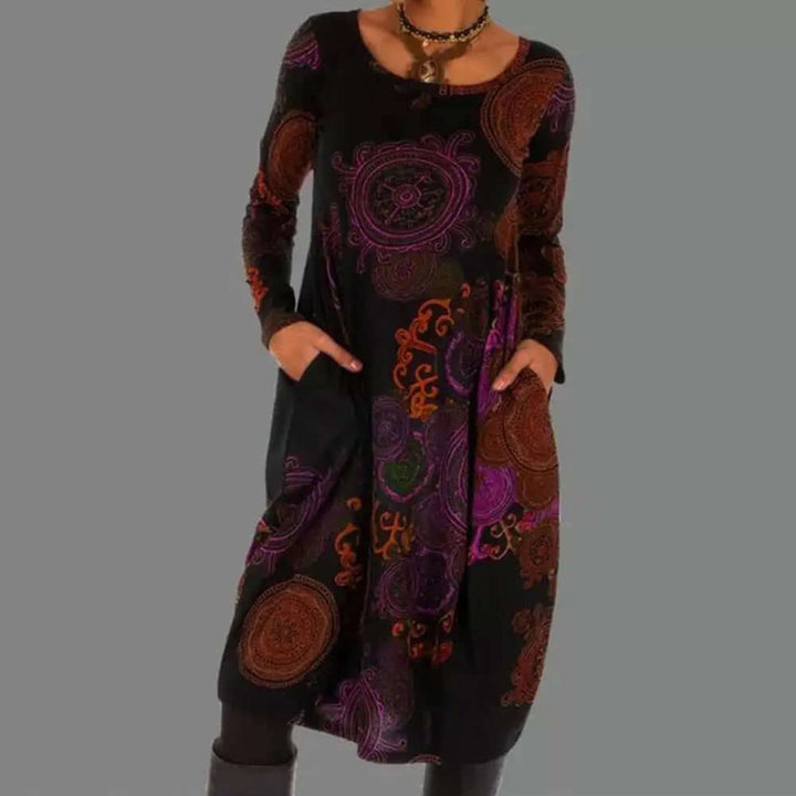 Floral Print Midi Dress: Sustainable Cotton Blend