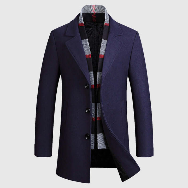 Men's Shawl Collar Wool Blend Coat