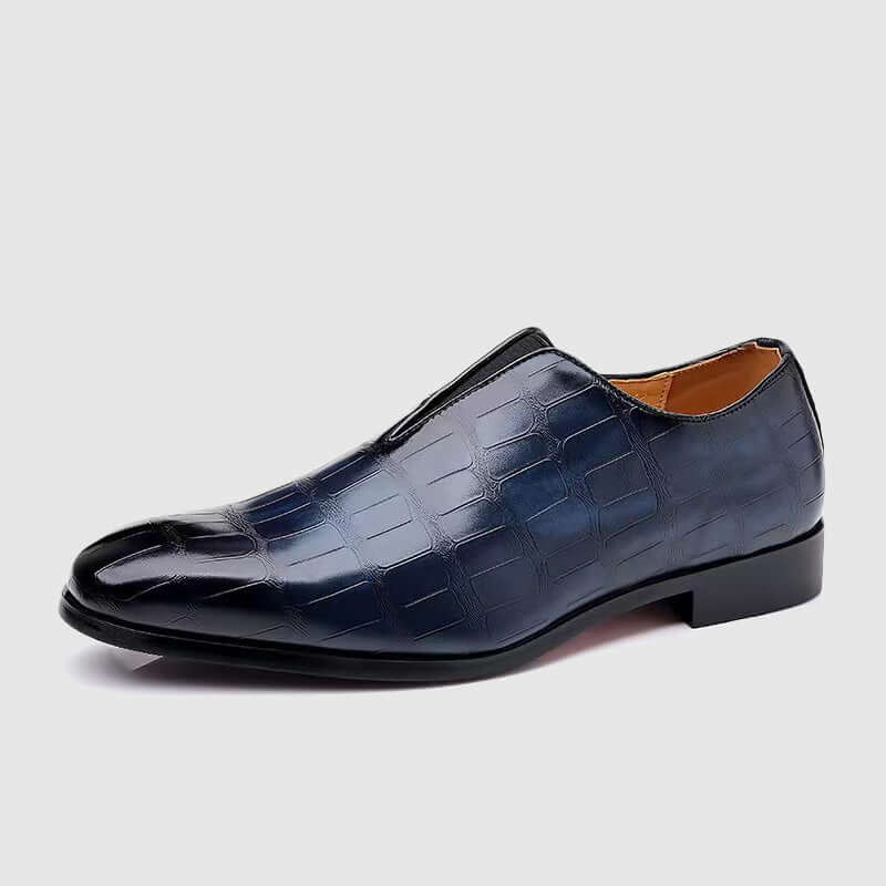 Men's Leather Oxford Shoes: Stone Pattern Detail
