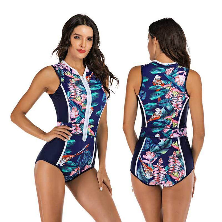 Women's Sporty Zippered Swimsuit
