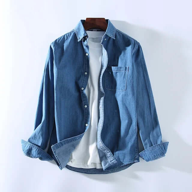 Men's Casual Long-Sleeve Denim Shirt