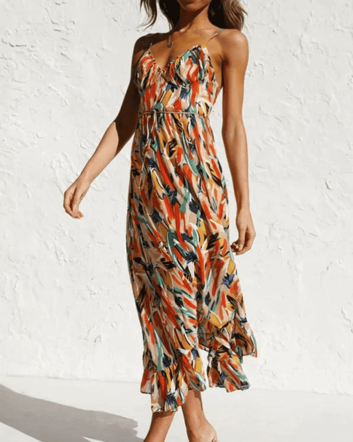 Women's Floral Midi Dress: Elegant & Lightweight Summer Dress