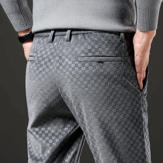 Men's Casual Diamond Pattern Trousers